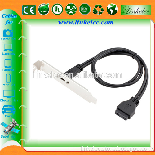 USB 3.1 type C to USB 3.0 20 pin computer baffle cable
